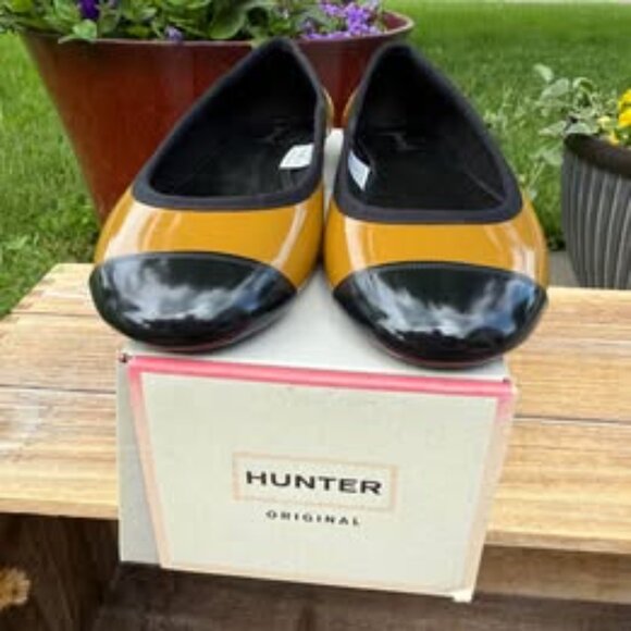 NEW HUNTER ORIGINAL Adorable Mustard & Black Ballet Flats - Size 5 - Picture 5 of 10